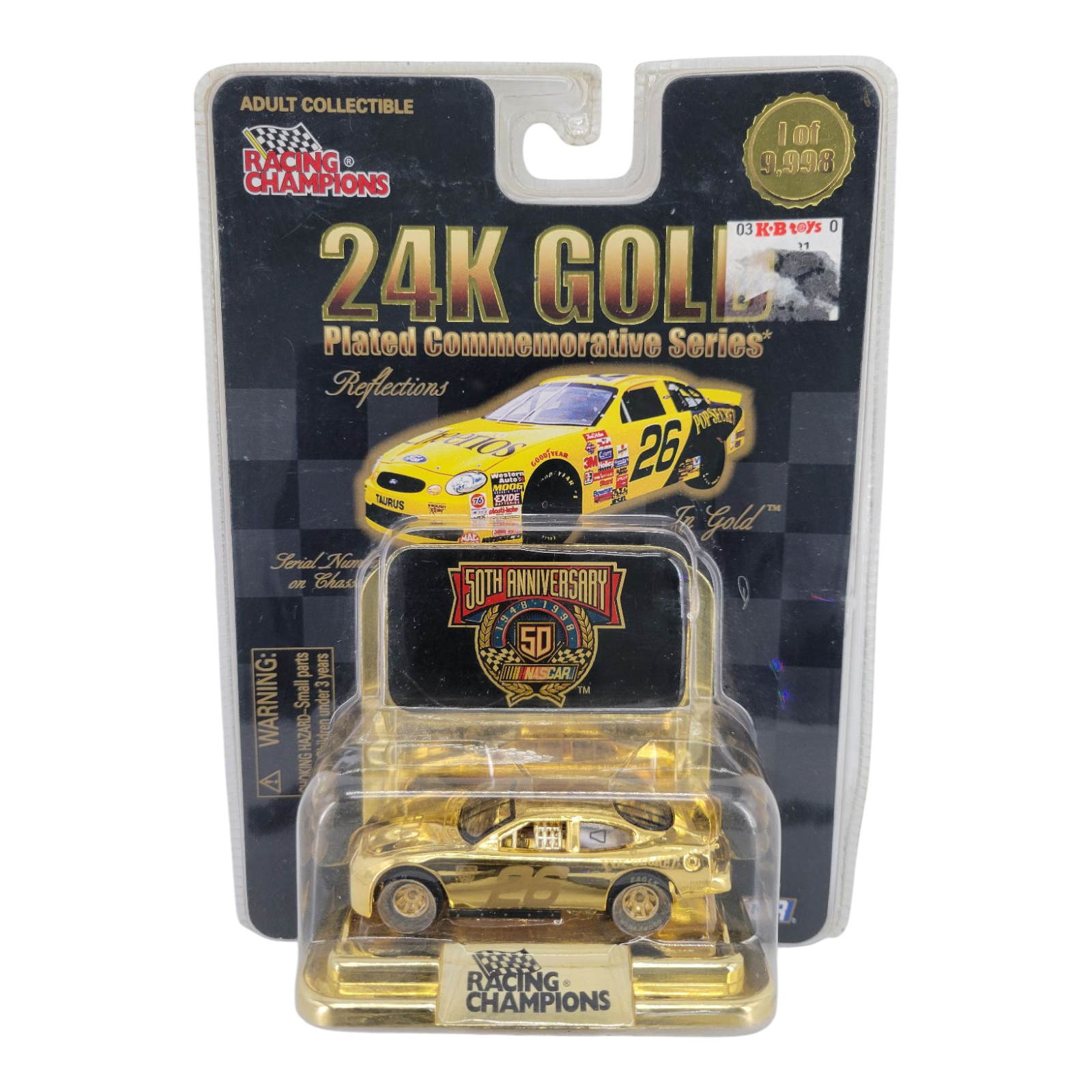 Racing Champions 24K Gold Plated NASCAR #26 Reflections 50th Anniversary Diecast