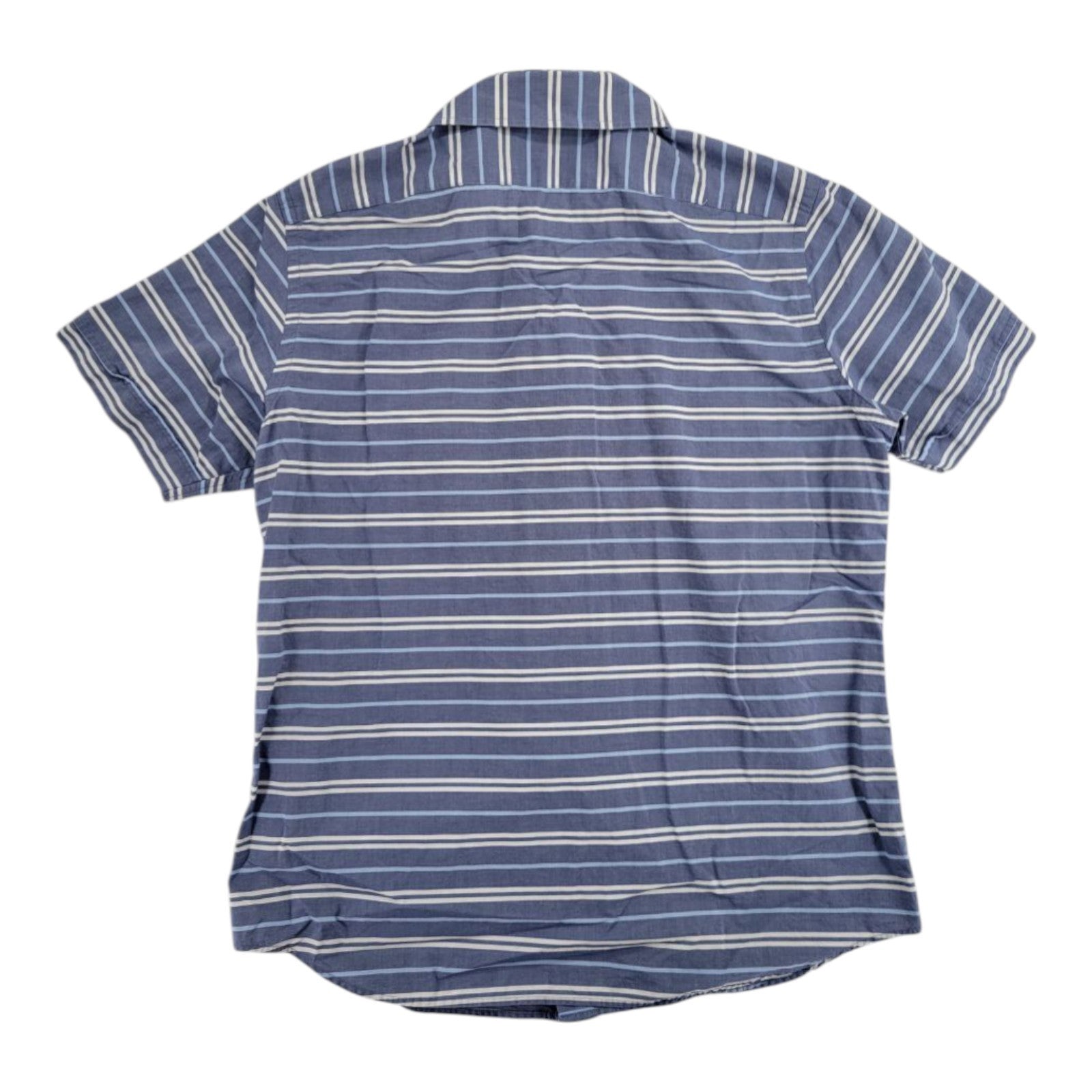 Banana Republic Men's Blue Striped Short Sleeve Soft Wash Shirt Size L