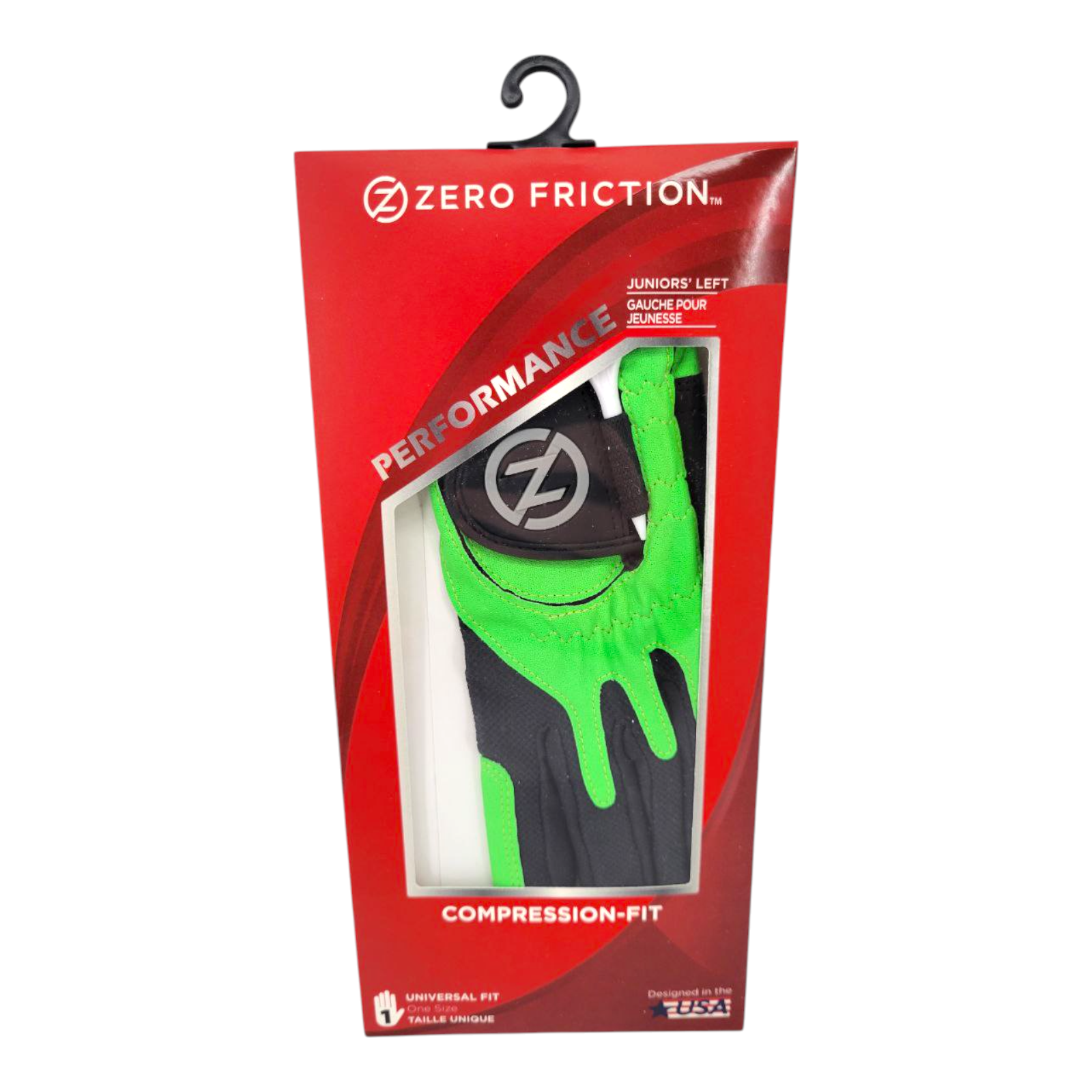 Zero Friction Junior One Size Left Hand Performance Glove Lime Green