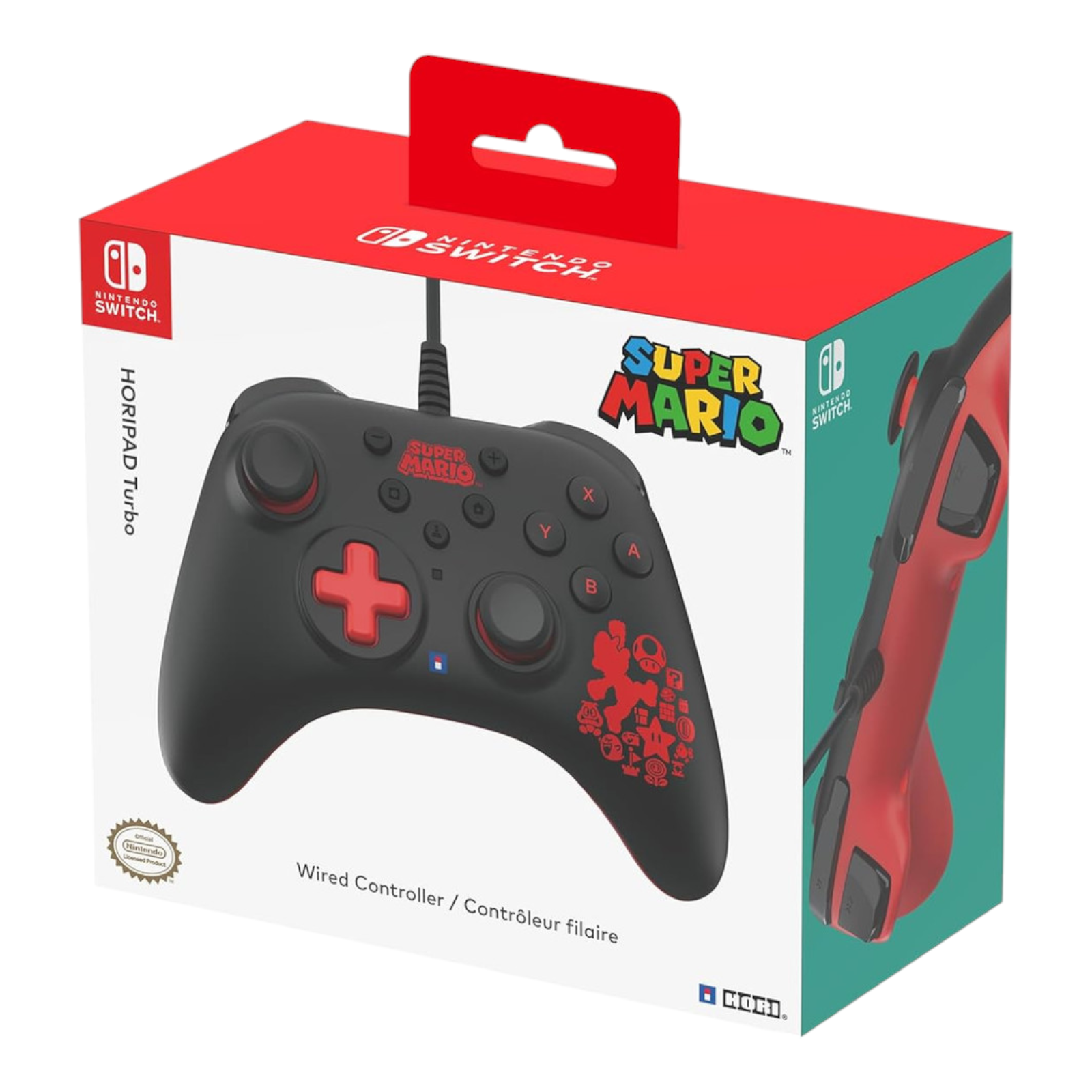 Hori Wired Horipad Turbo Controller Mario Edition for Nintendo Switch