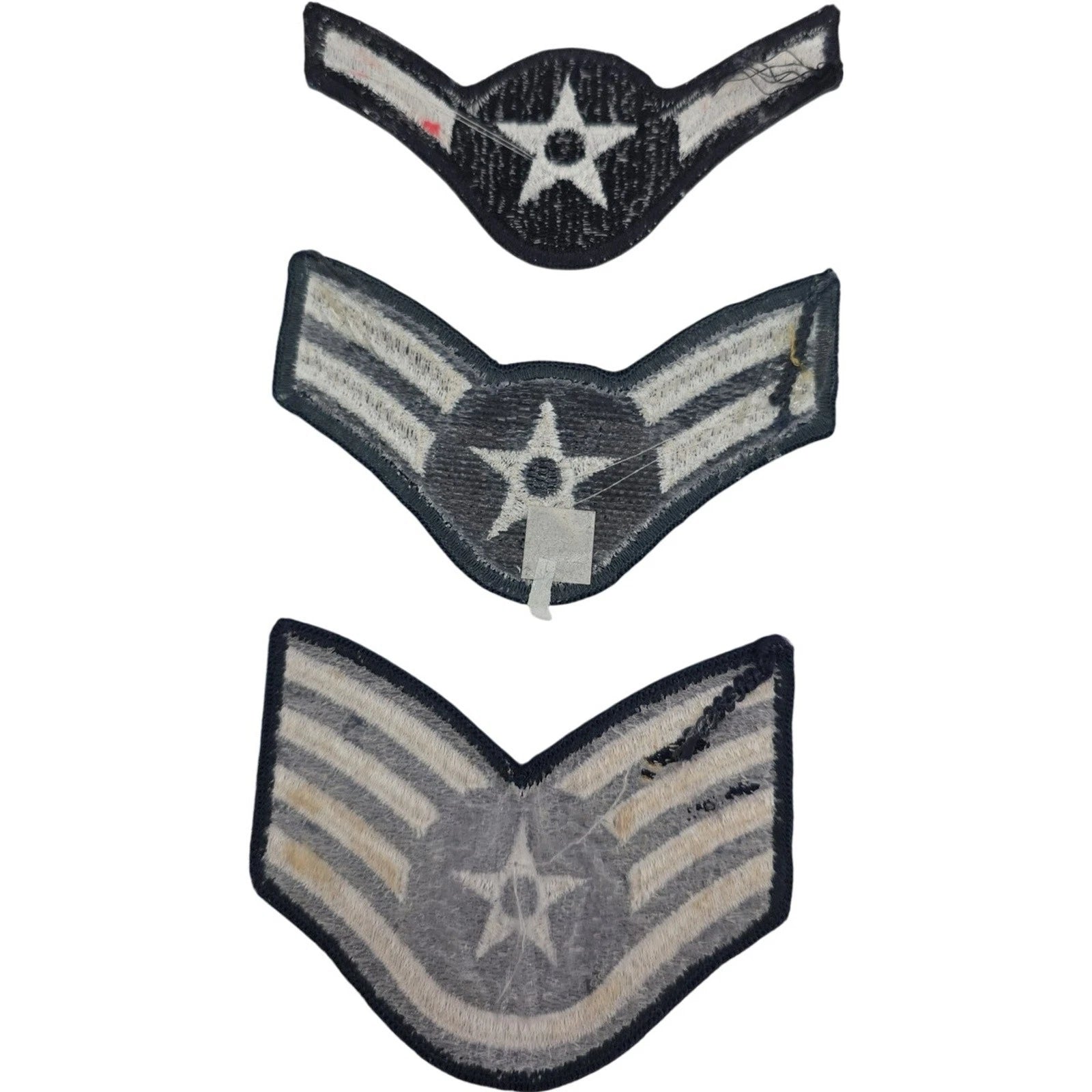 United States Air Force Rank Insignia 4 Inch Three Patch Lot