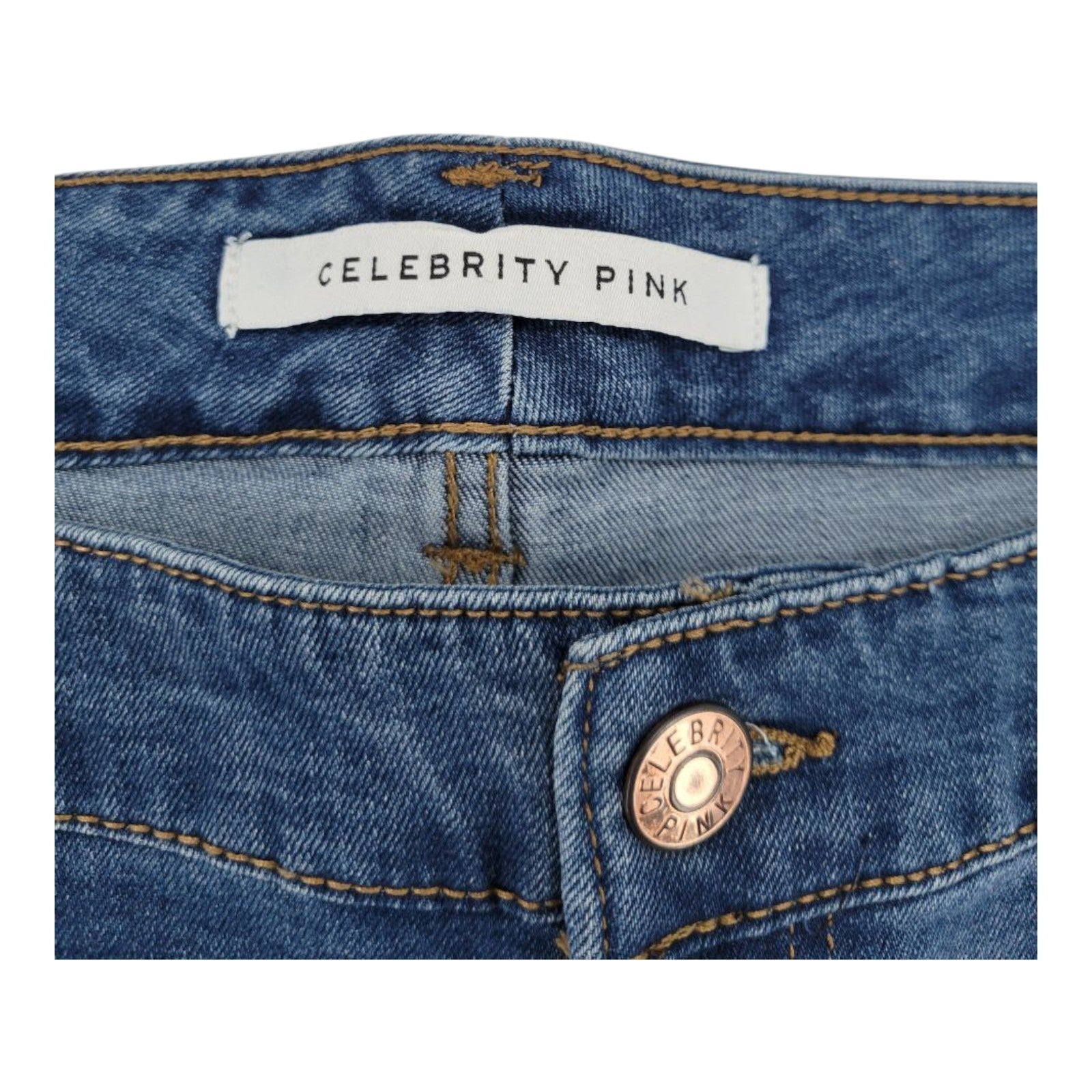 Celebrity Pink Women's Jean Shorts 22 Blue 5" Inseam Frayed Hem Denim