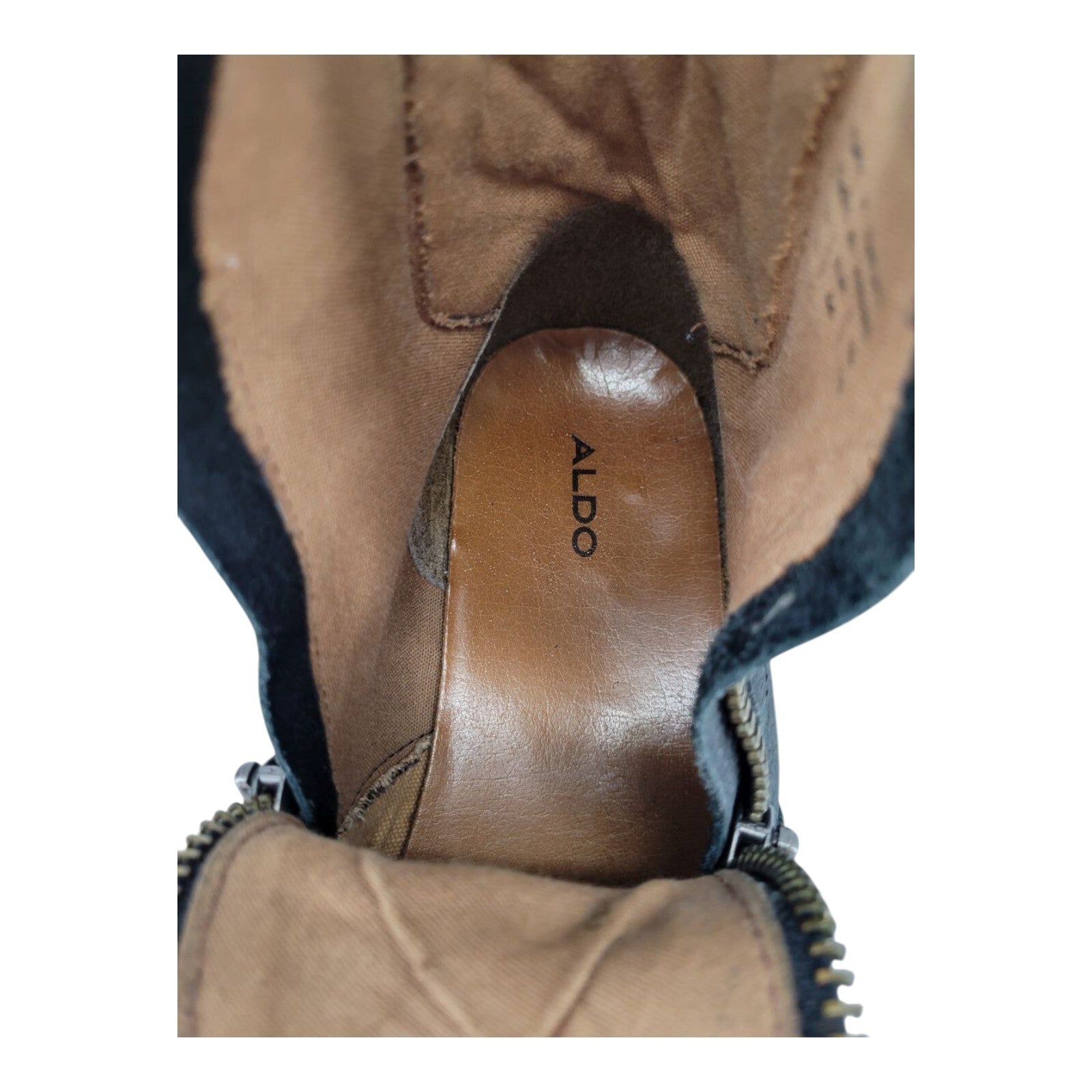 Aldo Cadoelia 97 Black Leather Ankle Boots Zipper Closure Mens Size 11