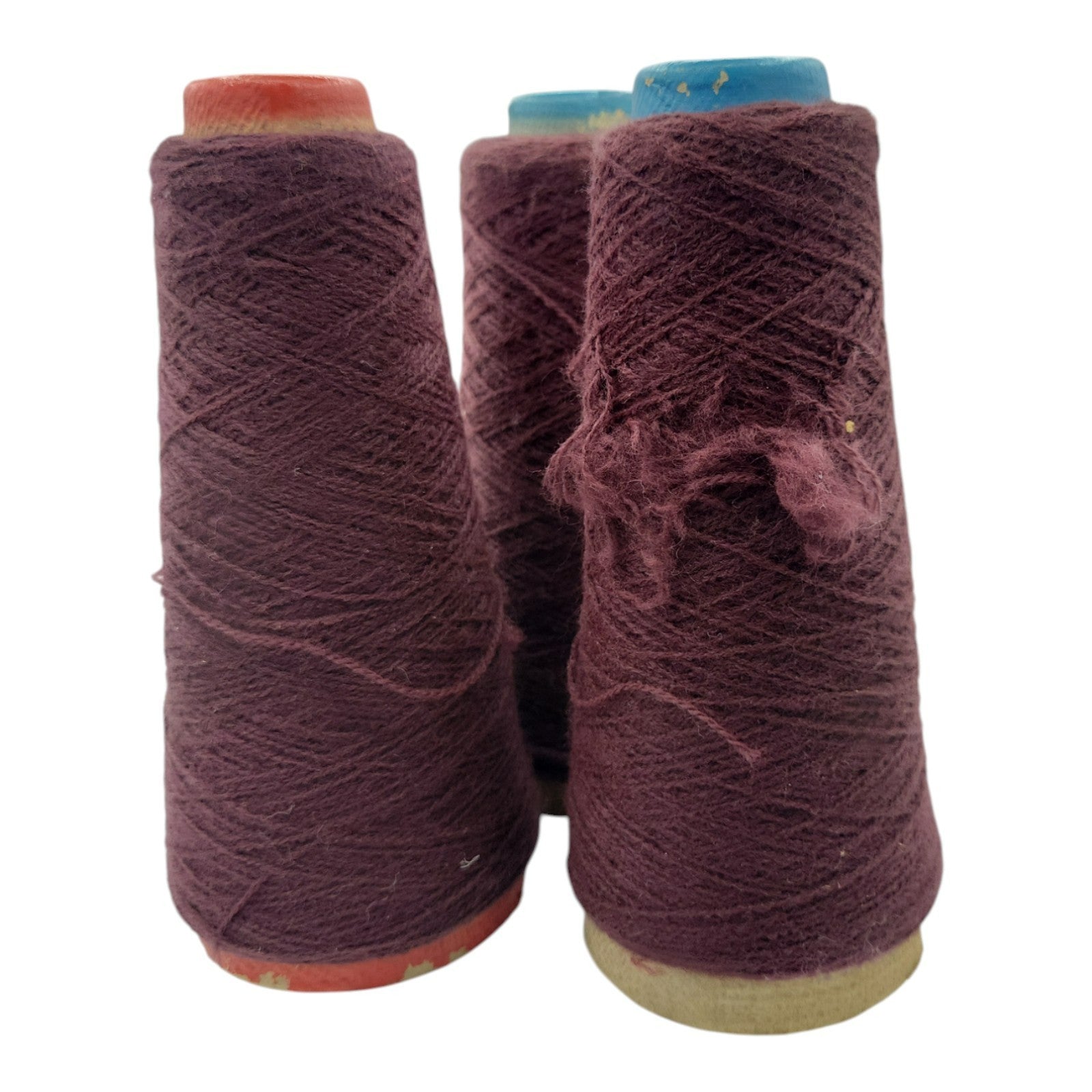 Vintage Spinnerin 2/24 Raisin Heather Yarn Cone Lot of 3