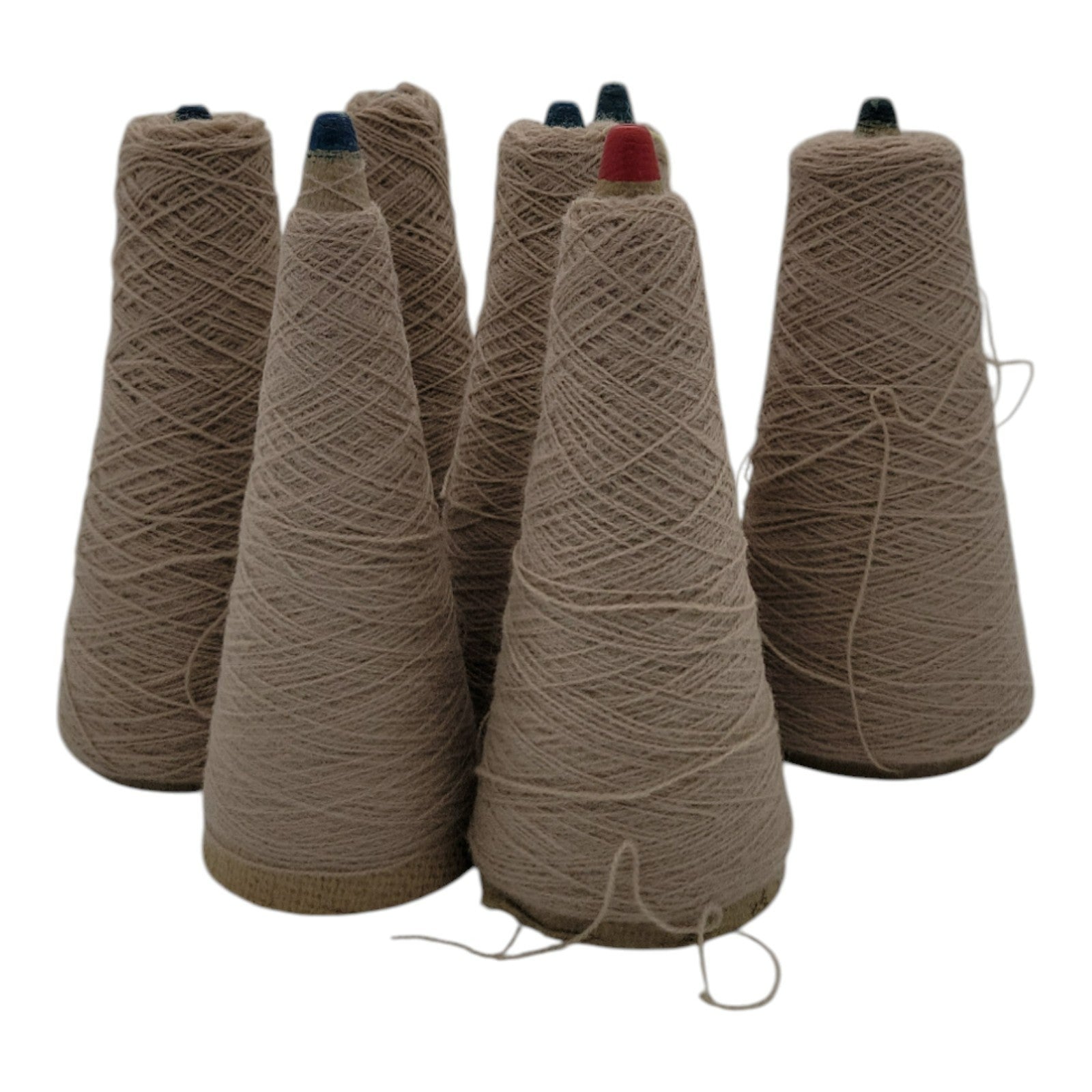Vintage 1980s Phoenix Dye Works Taupe Yarn Cones 2/24 Lot of 7