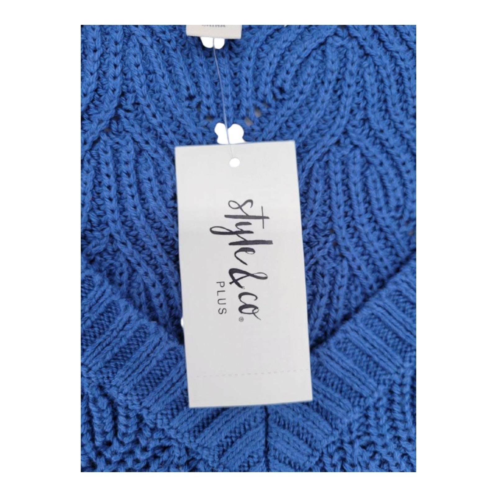 Style & Co Plus Sweater 2X Ocean Tide Blue Pullover Textured Knit Women's