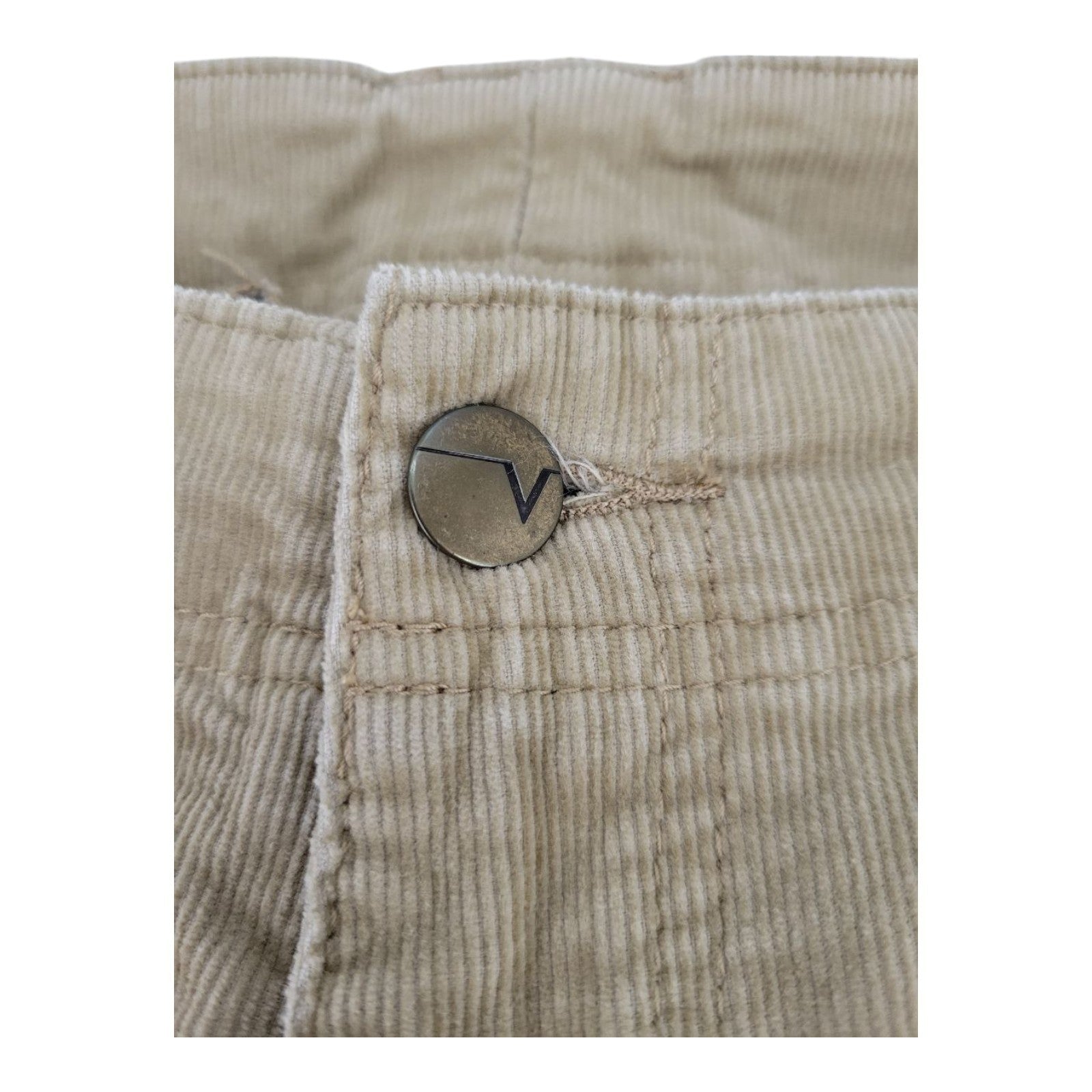 Venezia Womens Beige Corduroy Pants Zip Pocket Cotton Spandex Blend Size 20