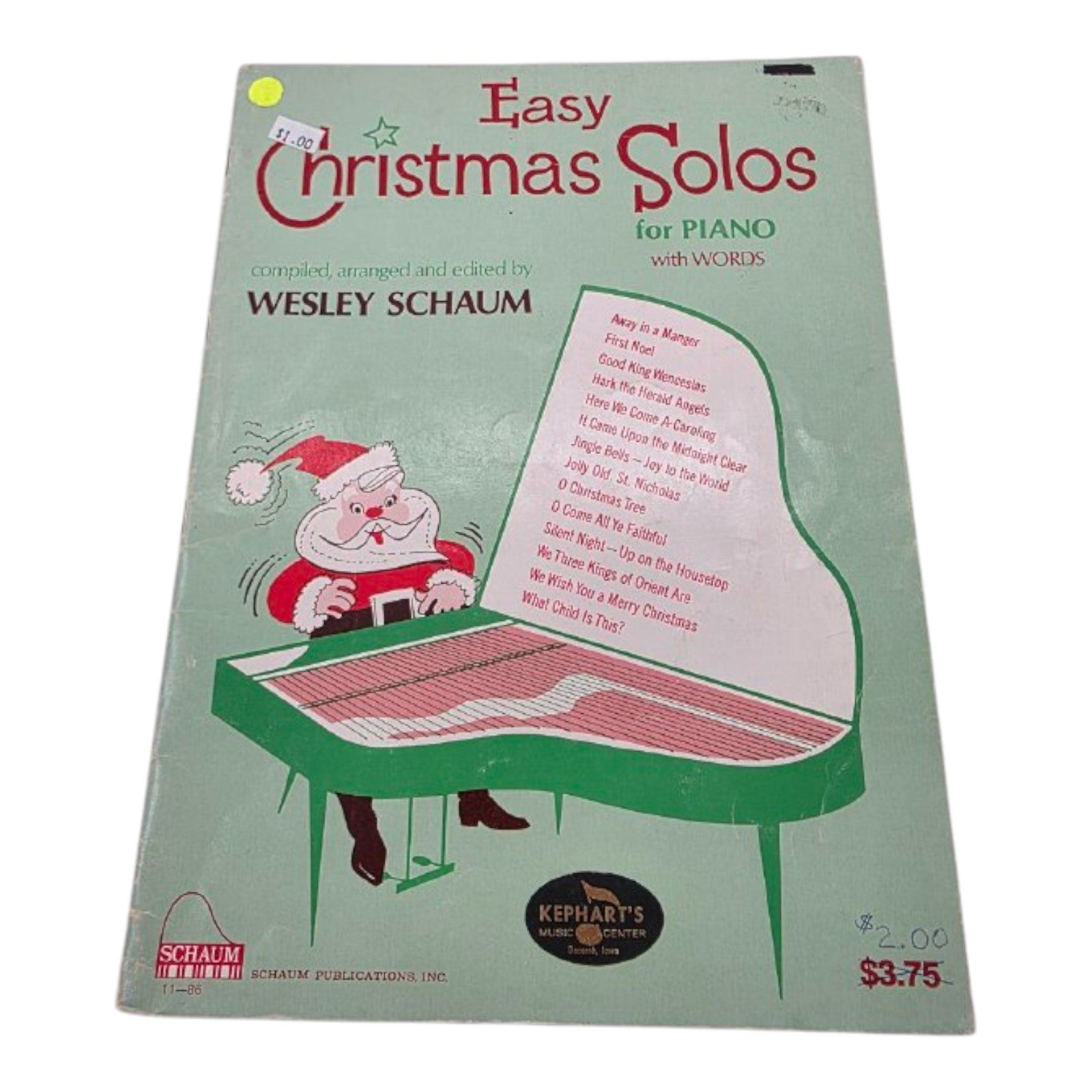 Wesley Schaum Easy Christmas Solos for Piano with Words Vintage Music Book