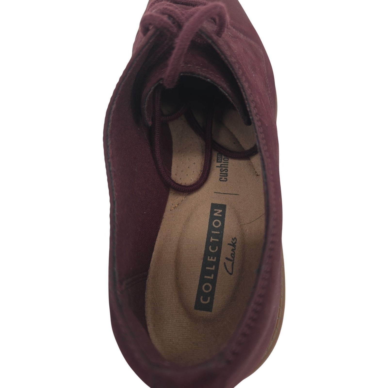 Clarks Collection Women’s Maroon Suede Lace-Up Oxford Shoes Size 8M Cushion Soft