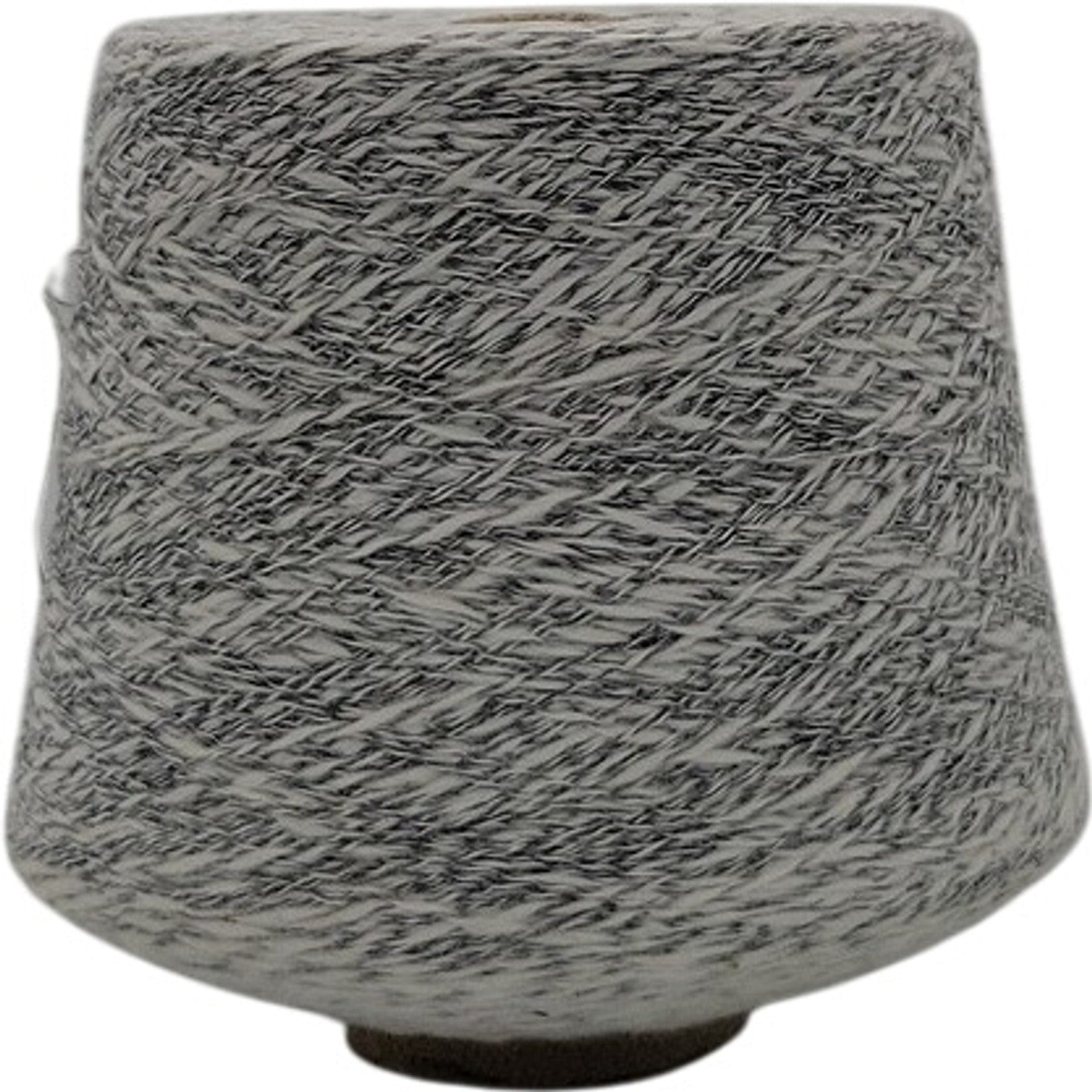 Vintage Rhyne Mills 3.5 Marled Black White Tweed Weaving Knitting Yarn Cone