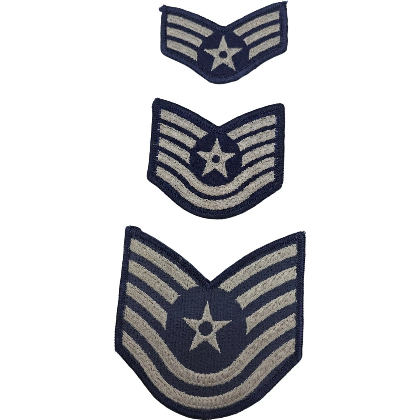 Vintage Circa 1980 US Air Force Rank Insignia Patches 3 And 4 Inch Lot of 3