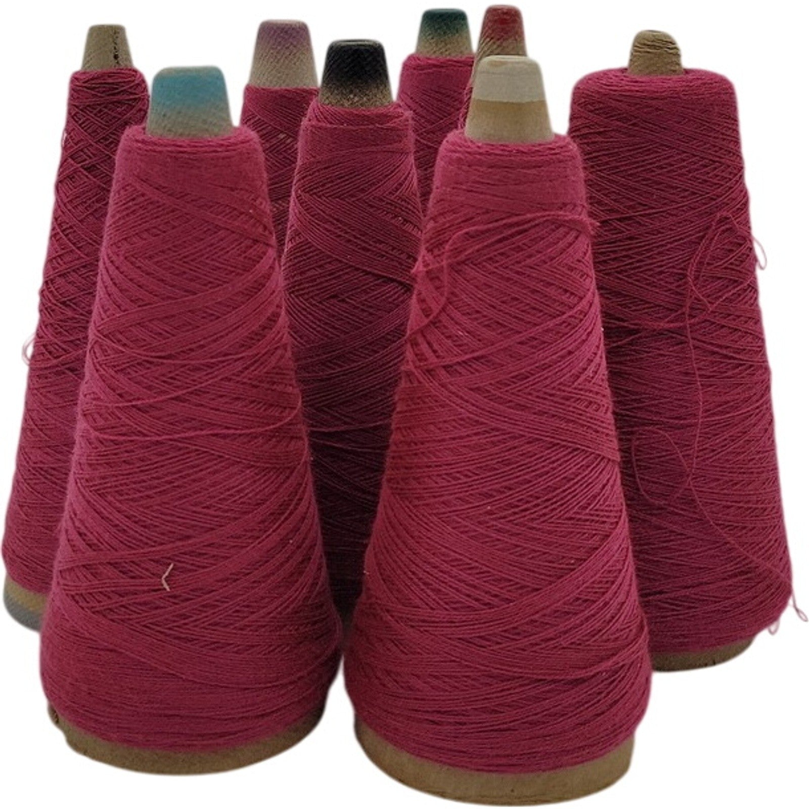 Vintage Pisgah Yarn Raspberry 2/24 Cone Yarn Lot 2201 Lot of 8