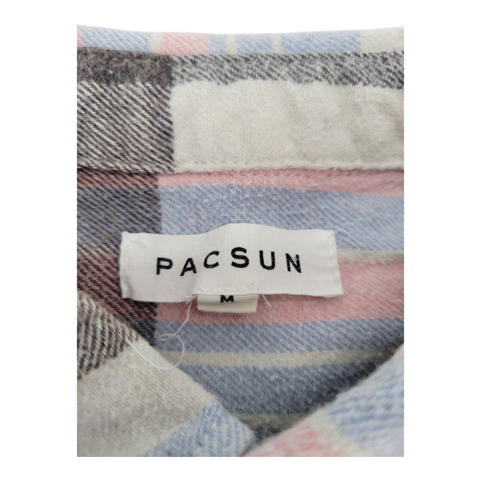 Pacsun Pink Blue Plaid Flannel Shirt Mens Button Up Long Sleeve Size M