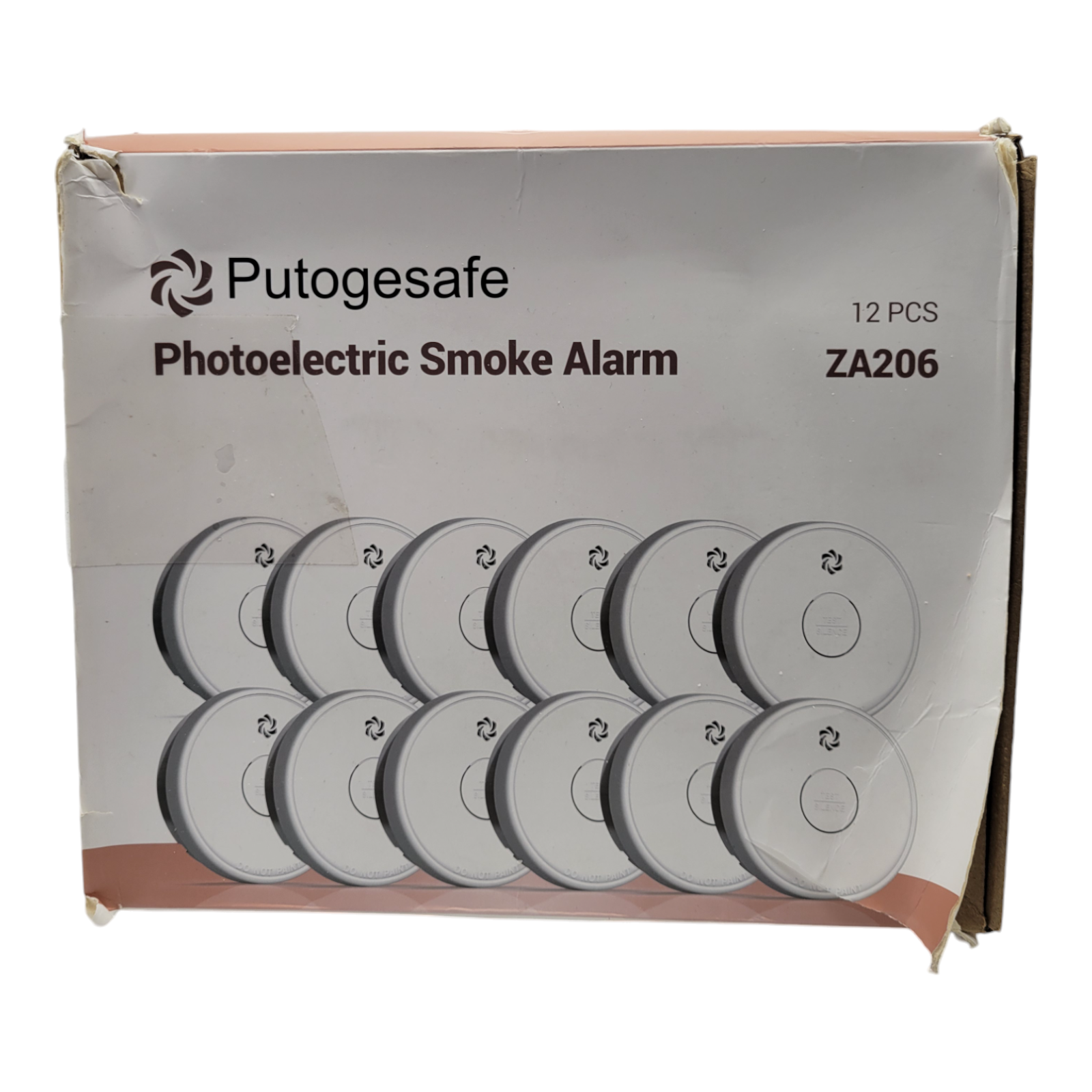 Putogesafe Photoelectric Smoke Alarm ZA206 Fire Detector 12 Pack