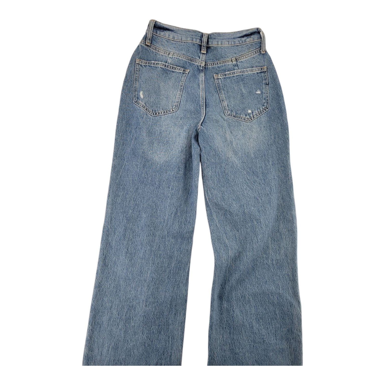 Arizona Jean Co Curvy Skater Jeans Highest Rise Distressed Wide Leg Size 5