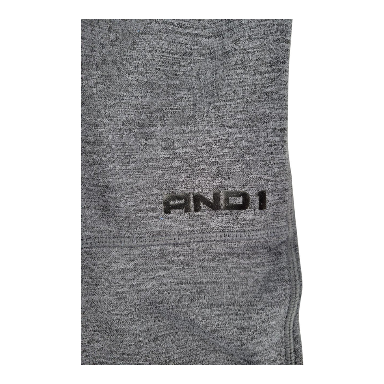 AND1 Men's Gray Fleece Jogger Sweatpants Size L Zipper Pockets Pull-On