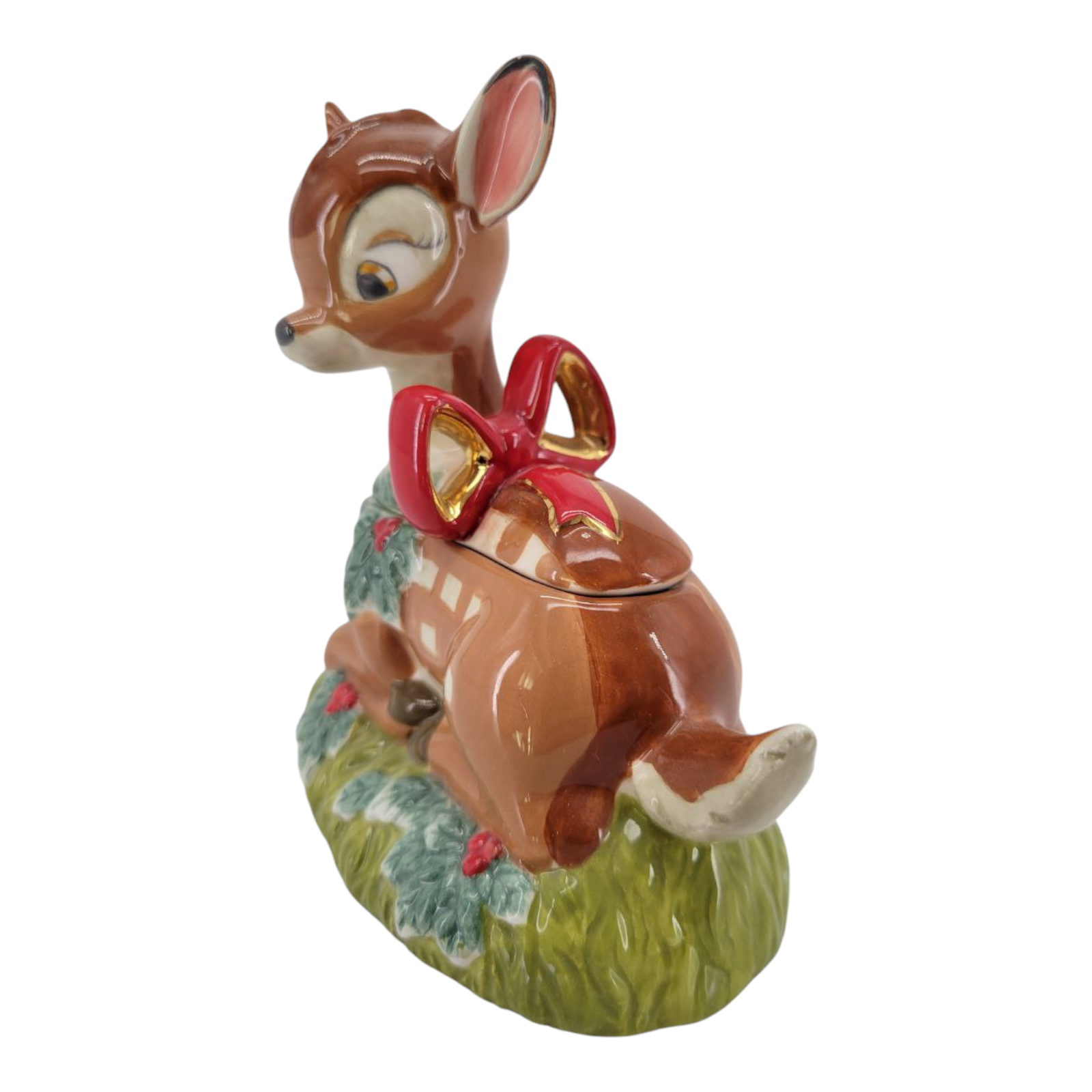 Disney Bambi Ceramic Christmas Sugar Bowl Holiday Decor