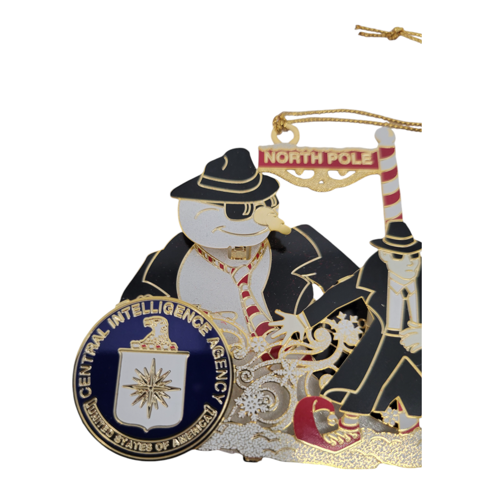 CIA Spy Snowman Christmas Ornament Central Intelligence Agency North Pole