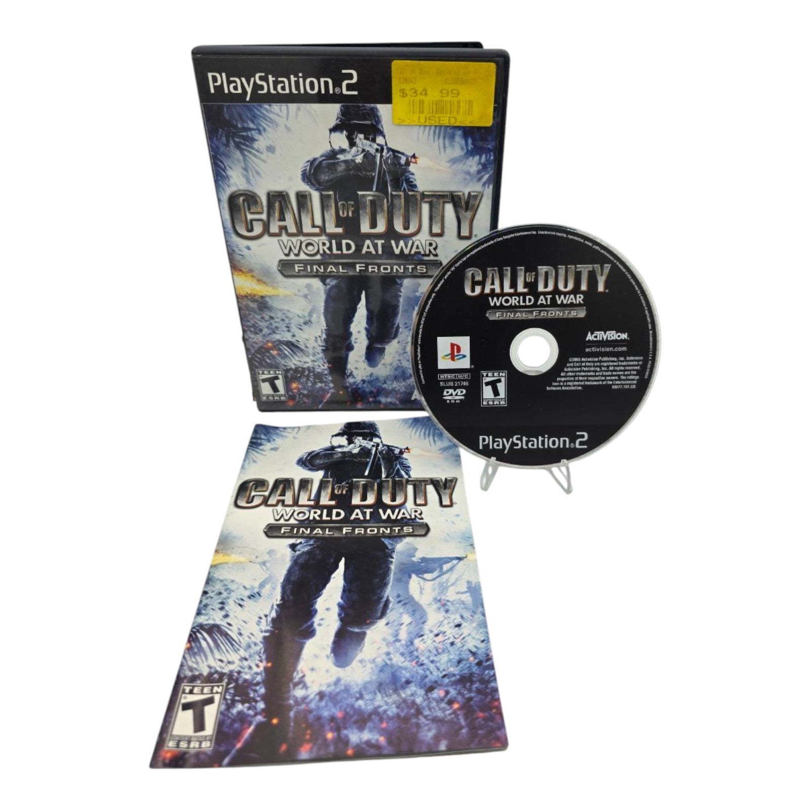 Call of Duty World at War Final Fronts Sony PlayStation 2 PS2 Complete Tested