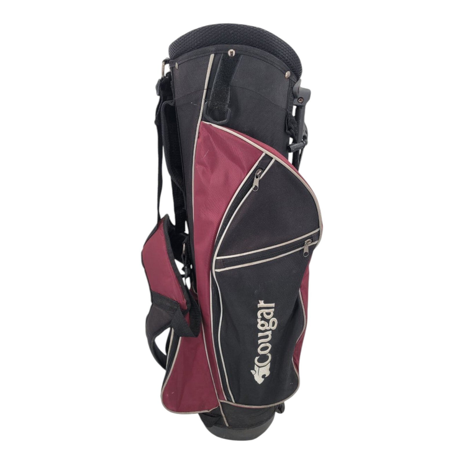 Cougar Black Maroon Stand Golf Bag 6 Way Divider Dual Strap