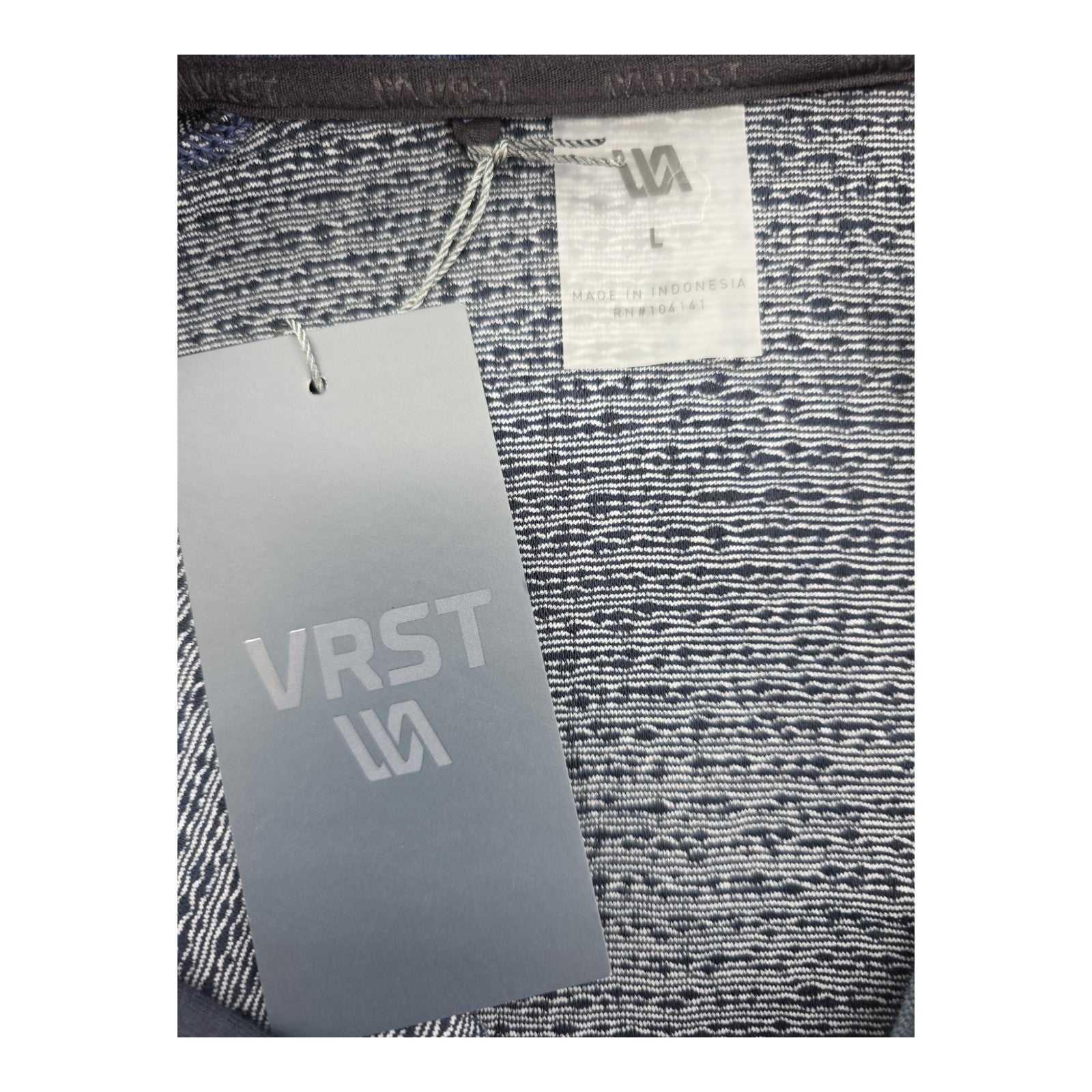 VRST Pull-Over Blue Textured Knit Quarter Zip Sweater Men’s Size Large NWT