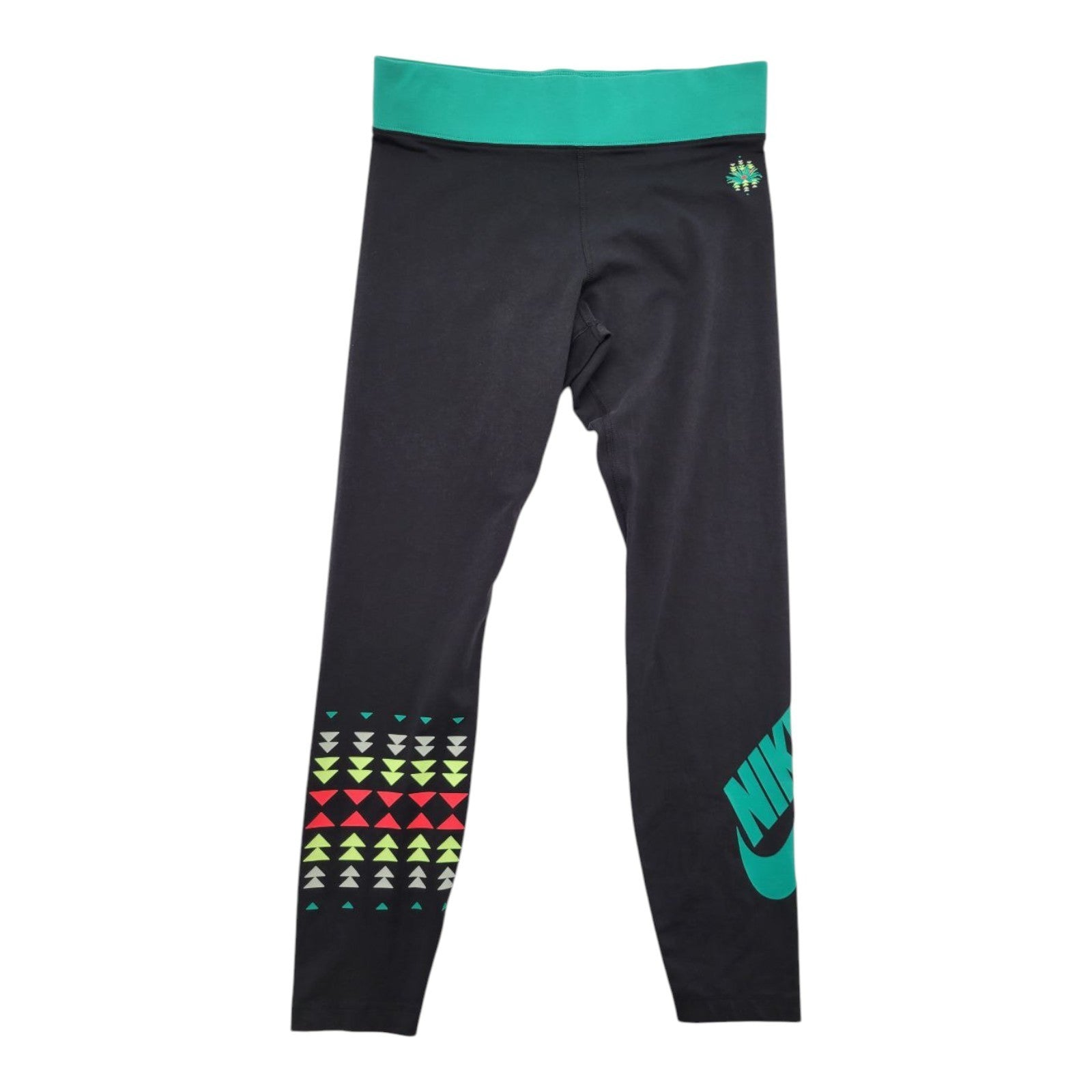 Nike N7 Womens Leggings Black Multicolor Tribal Pattern Athletic Pants XL