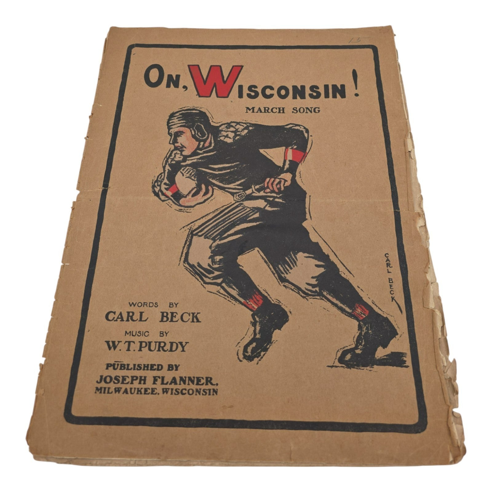 On Wisconsin March Song Sheet Music Carl Beck 1909