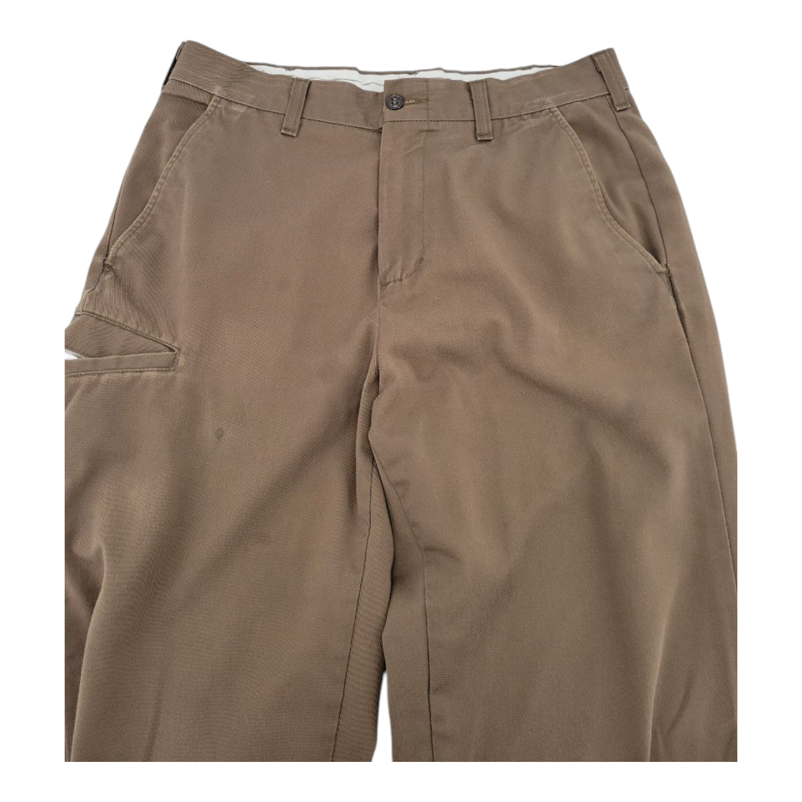 WearGuard UPS Work Pants Mens Brown Flat Front Utility Chinos 32x34 RN 49995