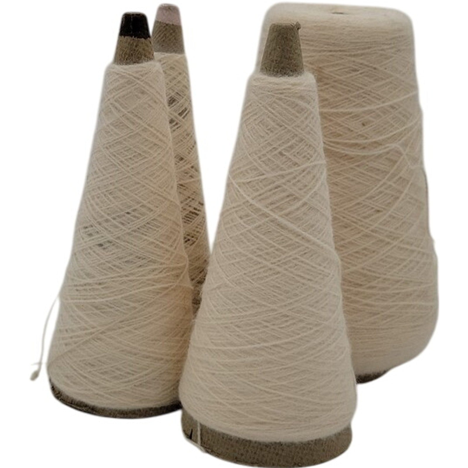 Vintage Templon Cream Heather 2/24 O/N Weaving Cone Yarn S-76294 Lot of 4