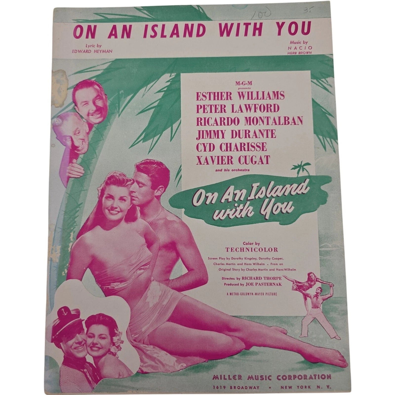On an Island With You 1948 Sheet Music MGM Musical Starring Esther Williams