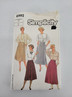 Vintage Simplicity Skirt Pattern 6992 Size 10 Uncut