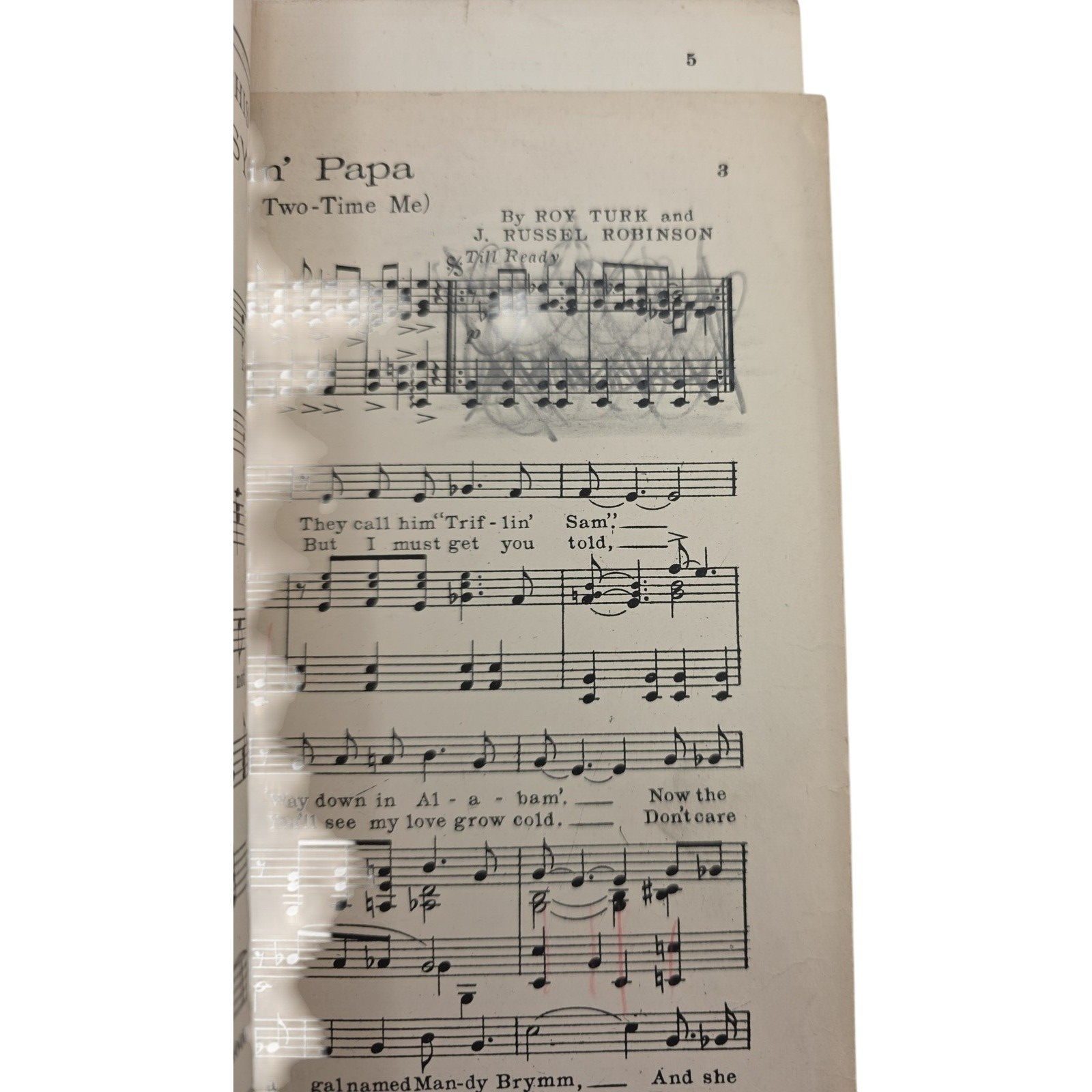 1922 Aggravatin’ Papa Sheet Music Don’t You Try to Two Time Me Vintage Art Cover