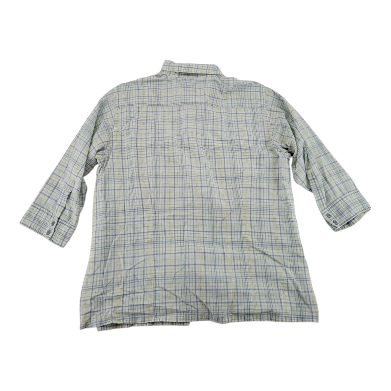 Woolrich Womens Plaid 3/4 Sleeve Roll Tab Button Down Shirt Size L