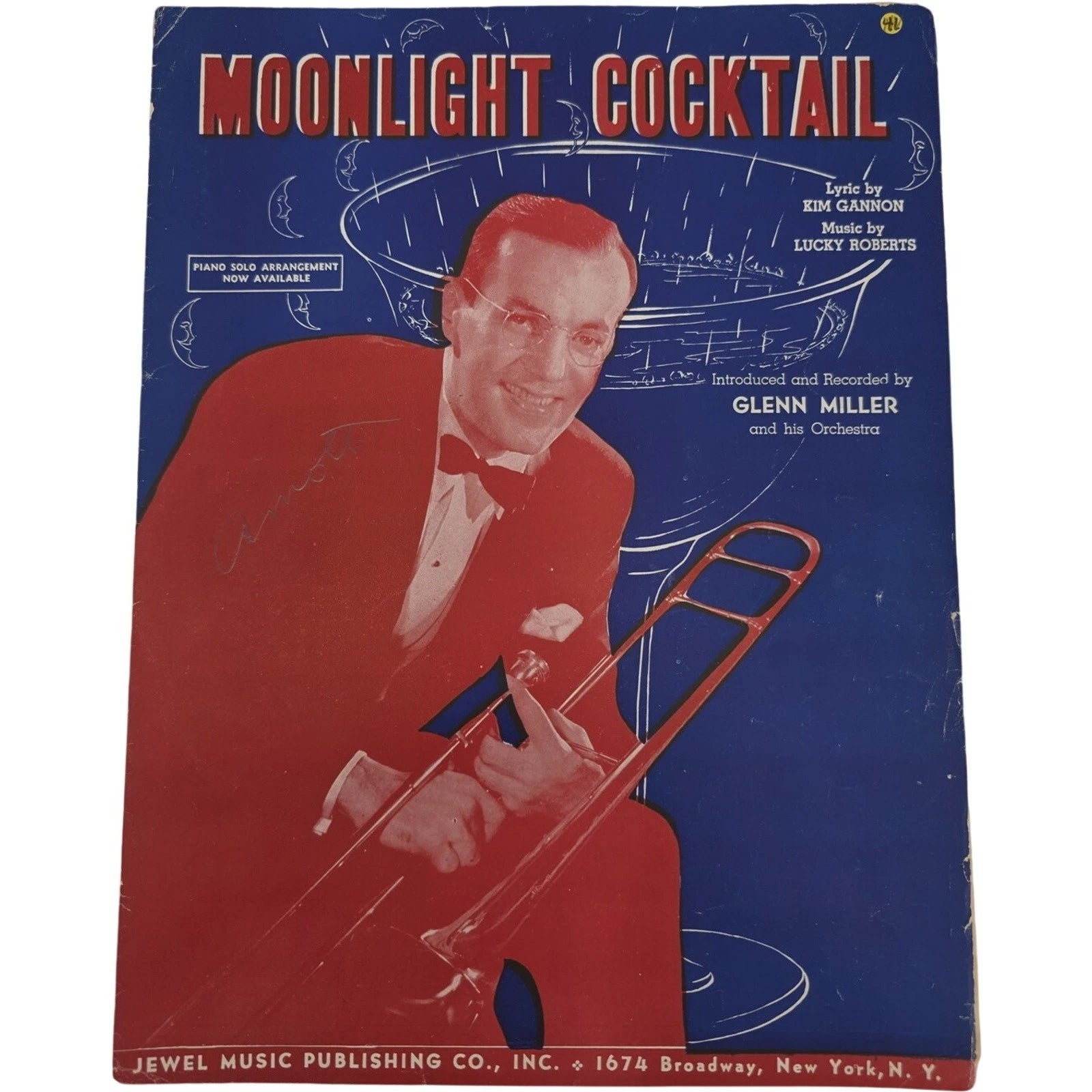 Moonlight Cocktail 1941 Glenn Mille & Orchestra Edition Sheet Music Vintage