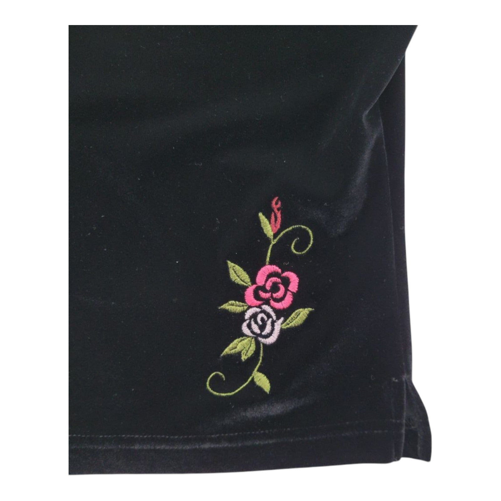 No Boundaries Black Velvet Tank Top Floral Embroidery 7/9 Polyester Spandex
