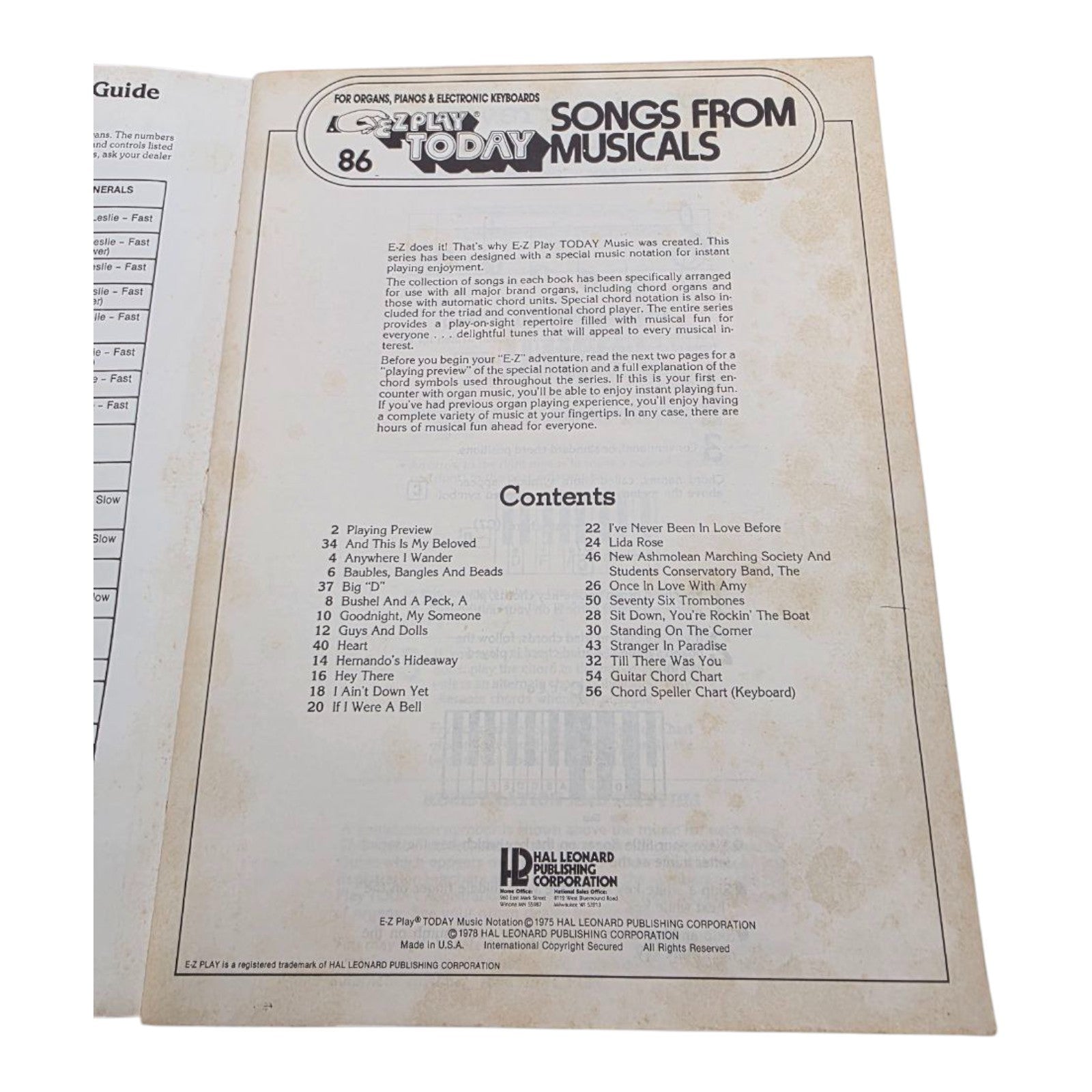 EZ Play Today 86 Songs from Musicals Feat. Seventy Six Trombones Music Book Vtg