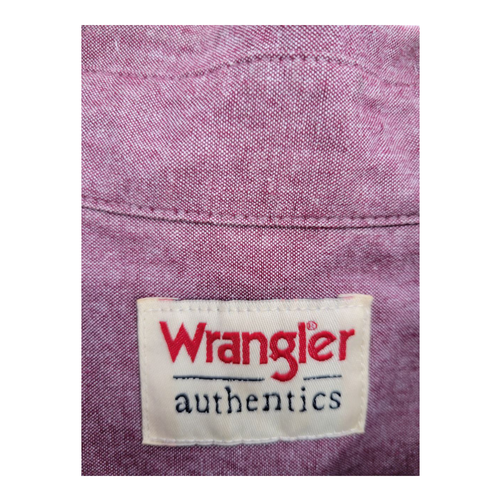 Wrangler Authentics Mens Short Sleeve Button Up Shirt Red Chambray 3XL