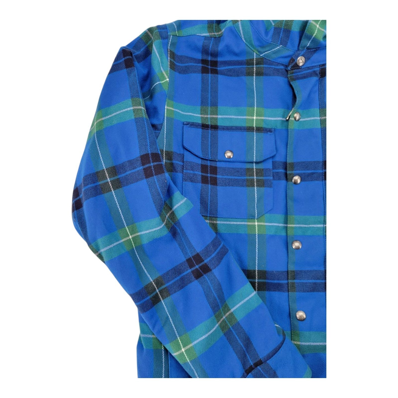 Burton Snowboard Dryride Jacket Blue Plaid Insulated Hooded Coat Mens Large