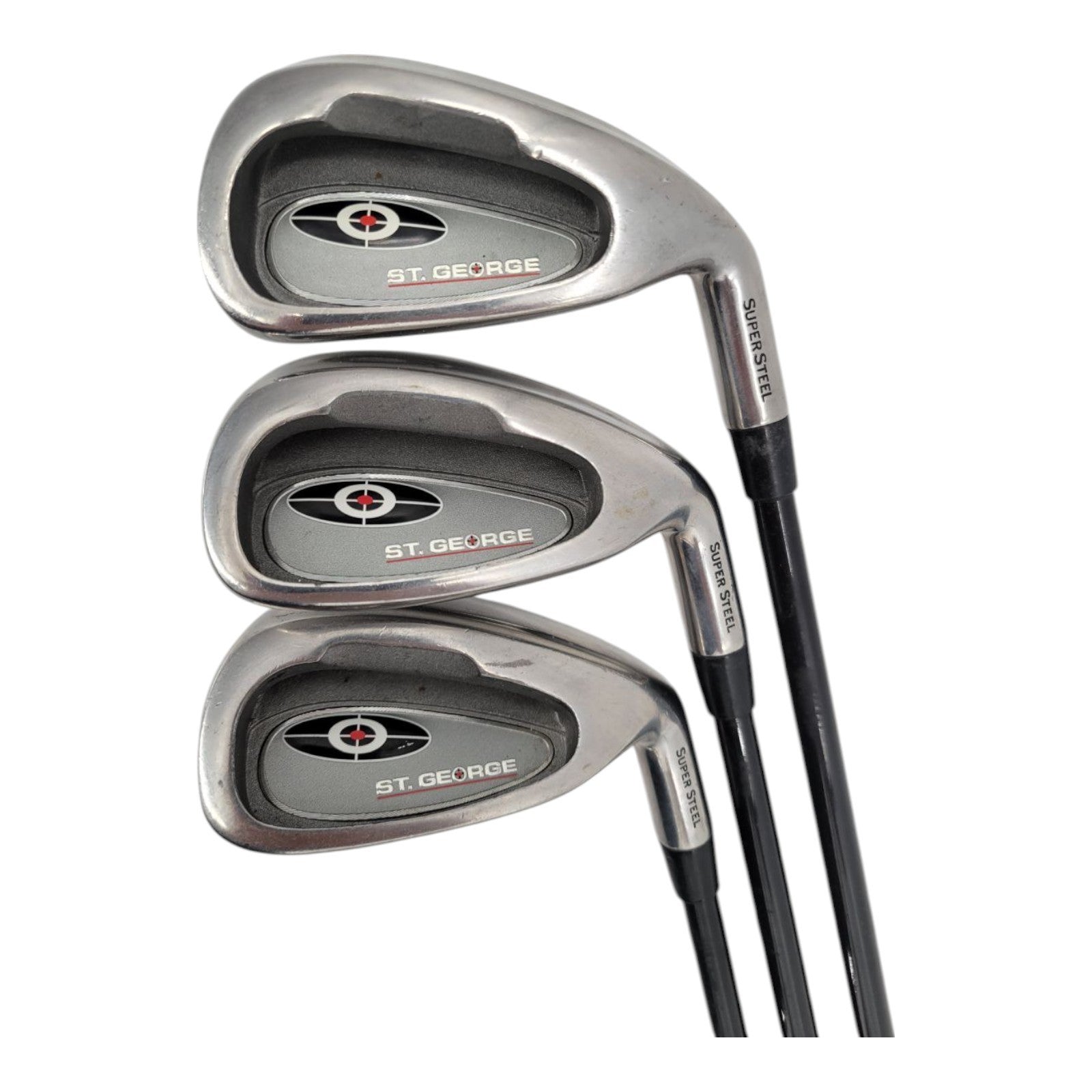 St. George Super Steel Irons 5 8 9 Golf Club Set RH Mens R-Flex Graphite Shaft