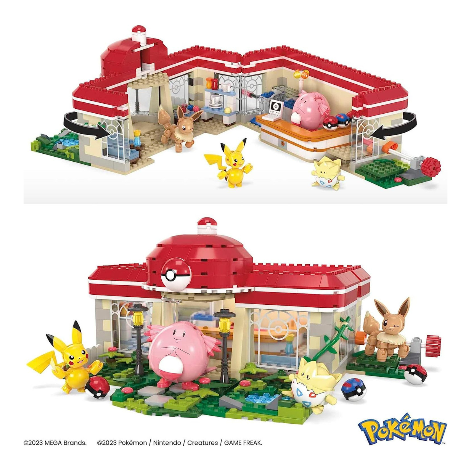 Mattel Mega Construx Forest Pokémon Center with Motion 648 Piece Building Set