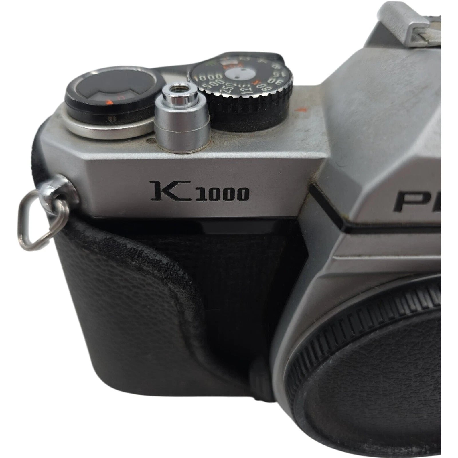 Asahi Pentax K1000 35mm SLR Film Camera Body Only Japan w/ Leather Case & Cap