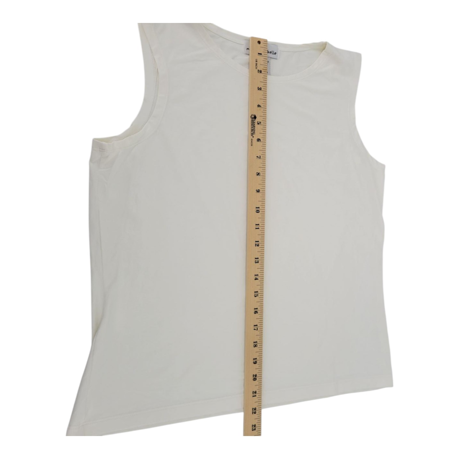Michele Michelle Women's White Sleeveless Tank Top Polyamide Spandex Size M