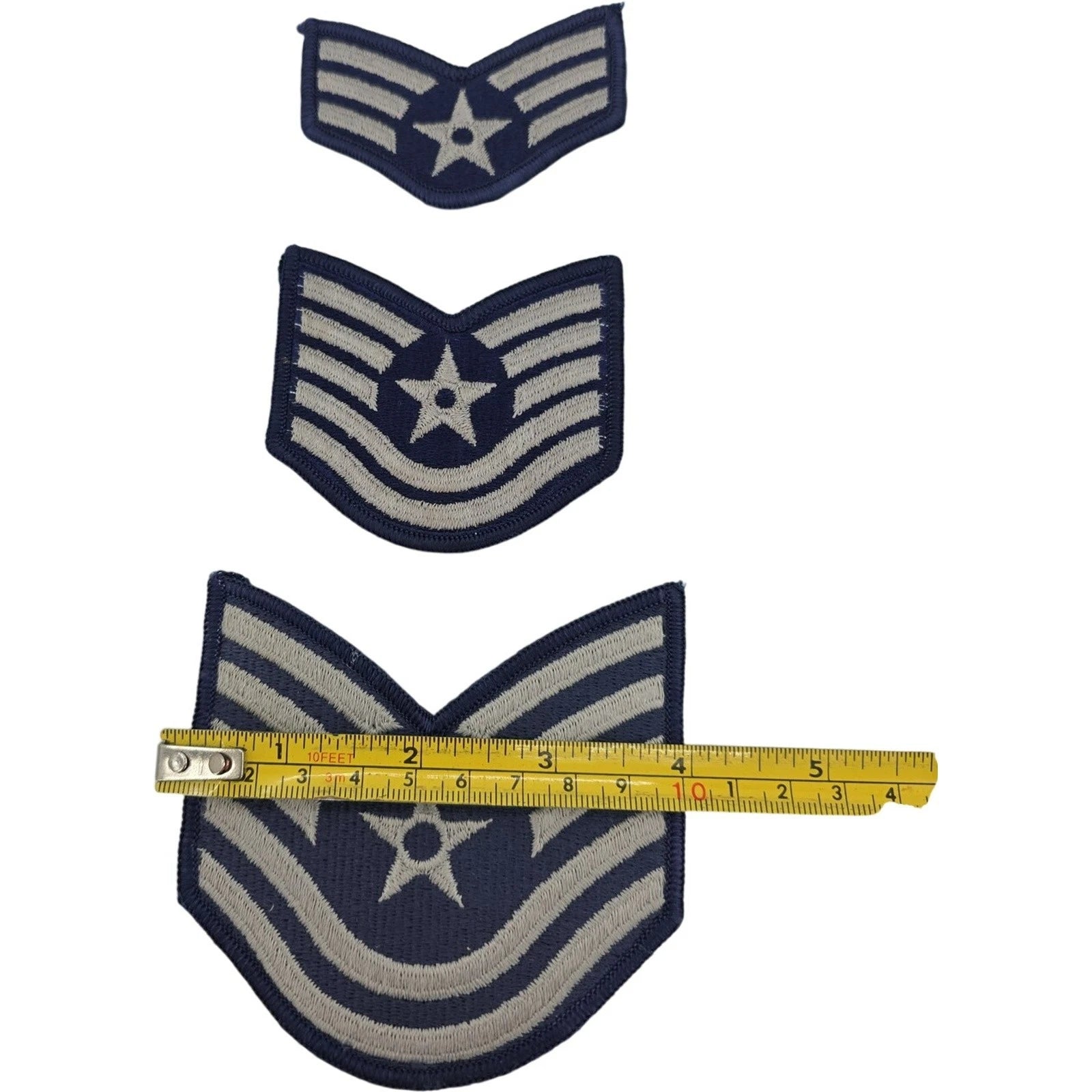 Vintage Circa 1980 US Air Force Rank Insignia Patches 3 And 4 Inch Lot of 3