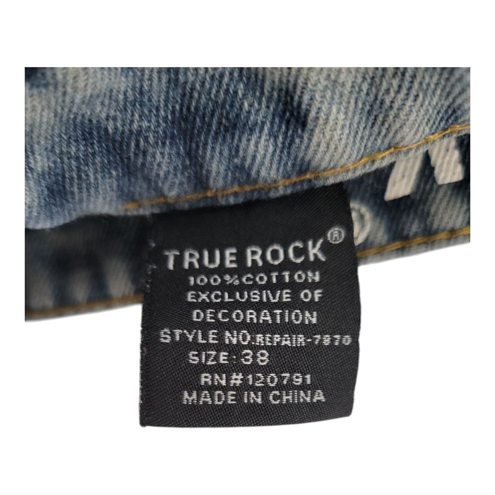 True Rock Distressed Denim Shorts Blue Cut Off Raw Hem Mens Size 38