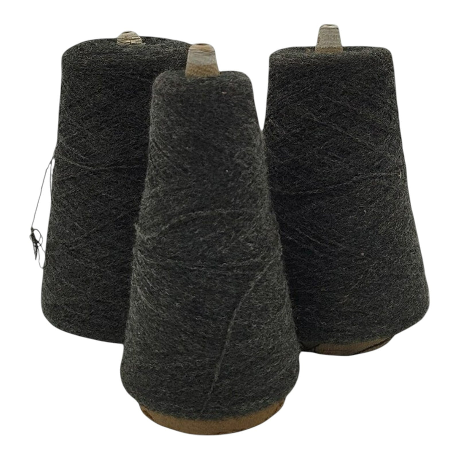 Vintage 1980s Templon Black Heather 2/24 Cone Yarn S-50846 Lot of 3