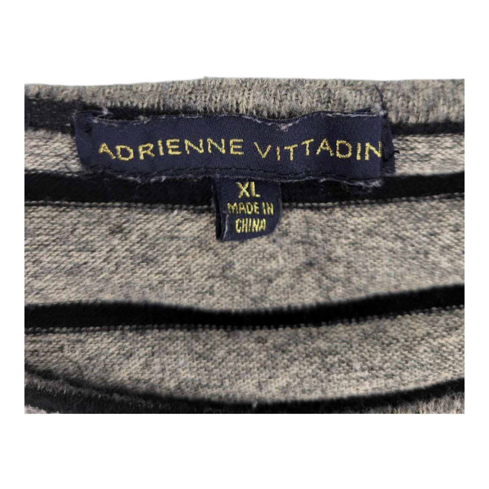 Adrienne Vittadini Stripe Top 3/4 Sleeve Women's XL
