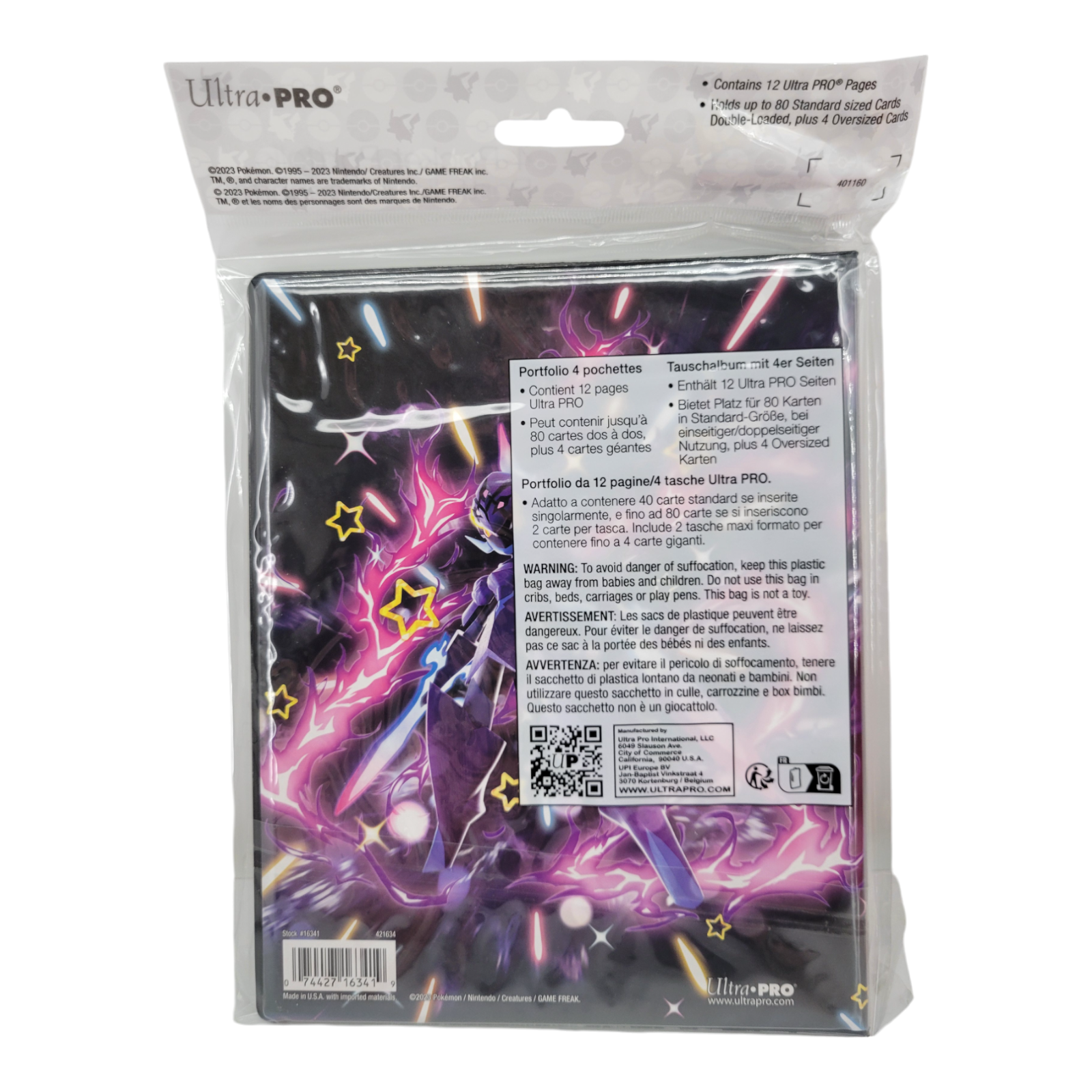 Ultra PRO Binder 4 Pocket Portfolio Pokemon Scarlet & Violet Paldean Fates