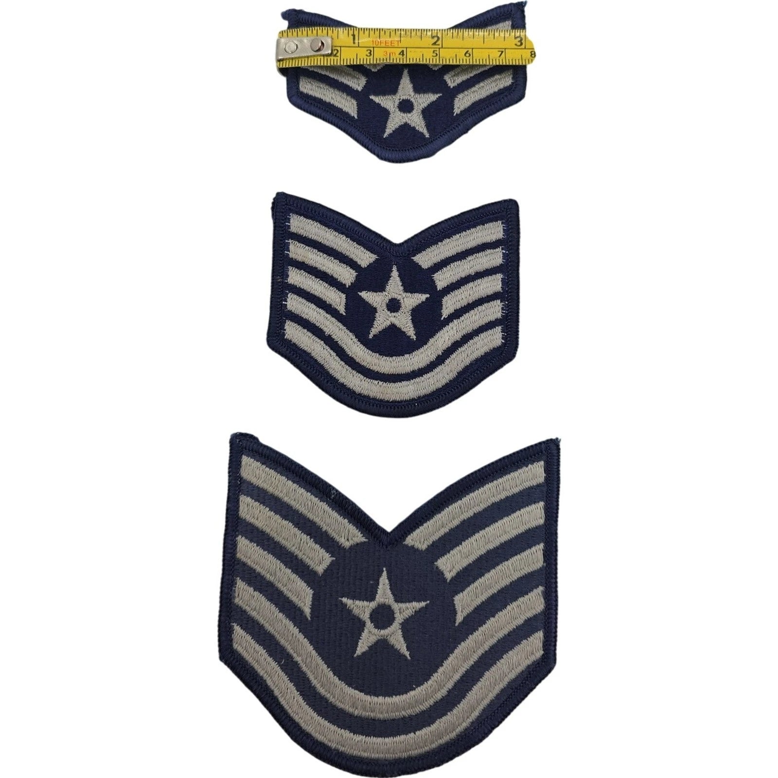 Vintage Circa 1980 US Air Force Rank Insignia Patches 3 And 4 Inch Lot of 3