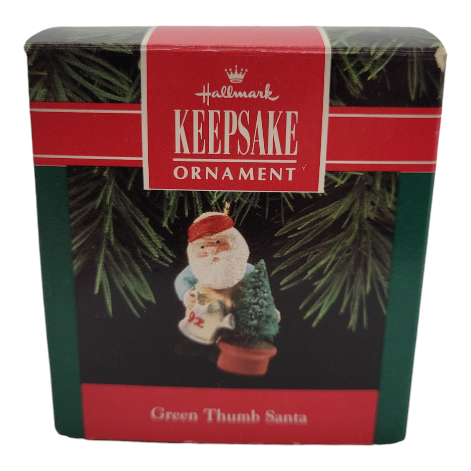 1992 Hallmark Keepsake Green Thumb Santa Ornament Collectible Holiday Decor