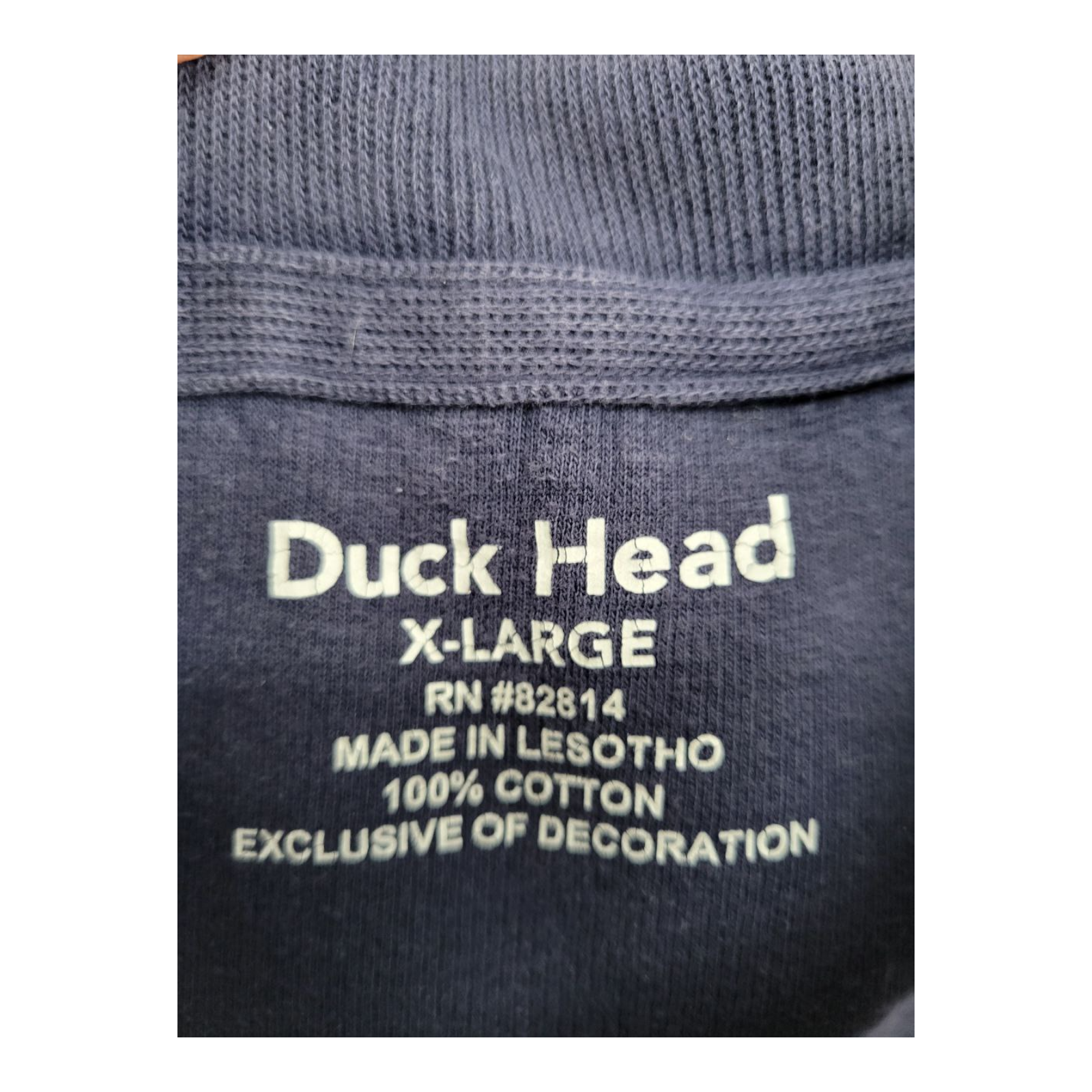 Duck Head Navy Blue 1/4 Zip Pullover Sweatshirt XL